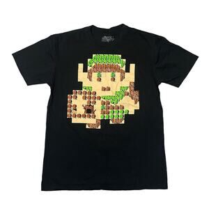 Loot Crate Exclusive Legend of Zelda Graphic Tee Shirt 8 Bit Pixel Black Medium